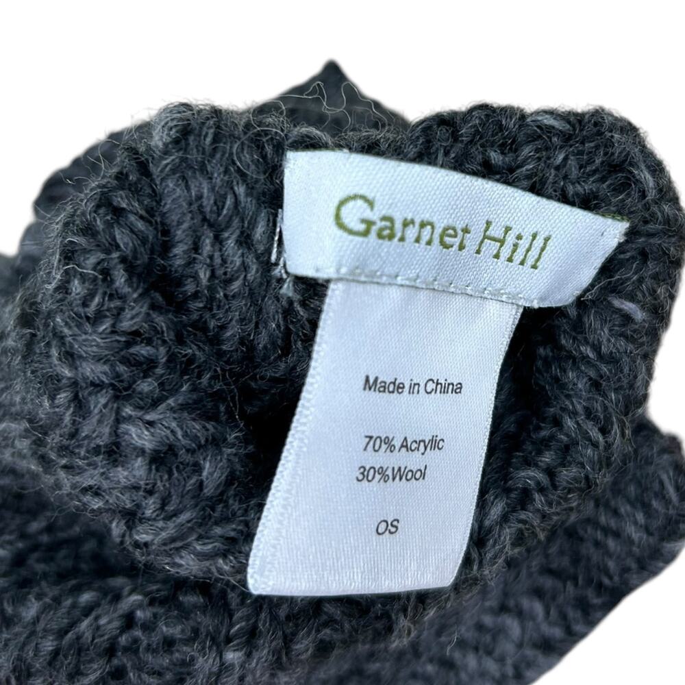 New Garnet Hill Wool Blend Fingerless Gloves Knit Arm Warmers Grey Ombre OSFA OS - Picture 2 of 3